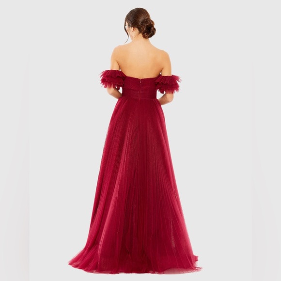 Mac Duggal Off The Shoulder Tulle A Line Gown 20517 - Picture 14 of 16